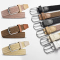 2.5cm Wide Unisex Korean Fashion Woven Elastic Belt with Alloy Pin Buckle for Women & Students