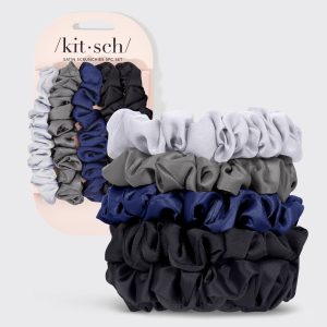 Midnight Satin Petite Scrunchies 5pc Set